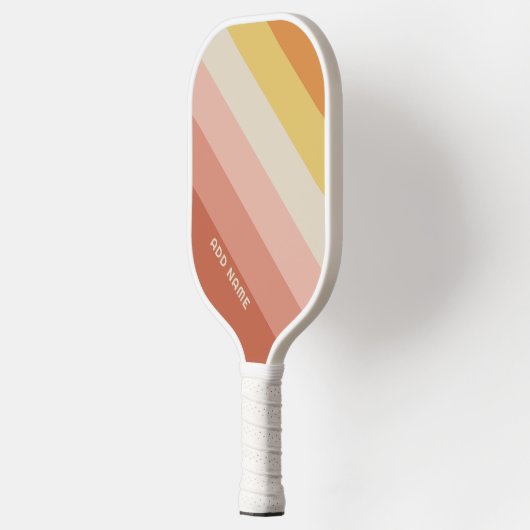 Retro Stripe Patroon Koraal Roze  vibe Pickleball Paddle (Links)