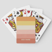 Retro Stripe Patroon Koraal Roze  vibe Pokerkaarten (Achterkant)