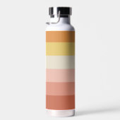 Retro Stripe Patroon Koraal Roze vibe Waterfles (Rechts)
