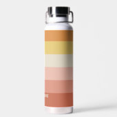 Retro Stripe Patroon Koraal Roze vibe Waterfles (Achterkant)