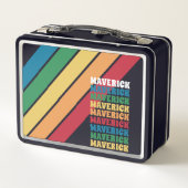 Retro Stripe Patroon - Rainbow-kleuren, Gestapelde (Achterkant)