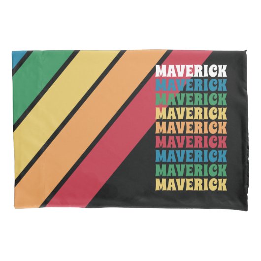 Retro Stripe Patroon - Rainbow-kleuren, Gestapelde Kussensloop (Voorkant)