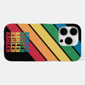 Retro Stripe Patroon Regenboog Gestapelde Naam Case-Mate iPhone Case (Achterkant (horizontaal))