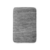 Retro Stripe Patroon Verticaal zwart-wit BW Badmat (Voorkant Verticaal)