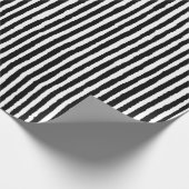 Retro Stripe Patroon Verticaal zwart-wit BW Cadeaupapier (Hoek)