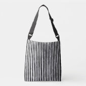 Retro Stripe Patroon Verticaal zwart-wit BW Crossbody Tas (Voorkant)