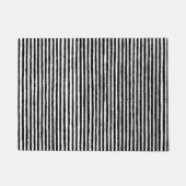 Retro Stripe Patroon Verticaal zwart-wit BW Deurmat (Voorkant)