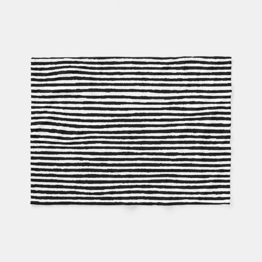Retro Stripe Patroon Verticaal zwart-wit BW Fleece Deken (Voorkant (Horizontaal))