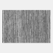 Retro Stripe Patroon Verticaal zwart-wit BW Inpakpapier Vel (Voorkant 3)