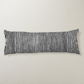 Retro Stripe Patroon Verticaal zwart-wit BW Lichaamskussen (Achterkant)