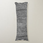 Retro Stripe Patroon Verticaal zwart-wit BW Lichaamskussen (Voorkant Verticaal)