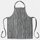 Retro Stripe Patroon Verticaal zwart-wit BW Schort (Voorkant)