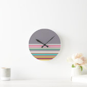Retro Stripe Patroon Wandklok (Huis)