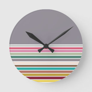 Retro Stripe Patroon Wandklok