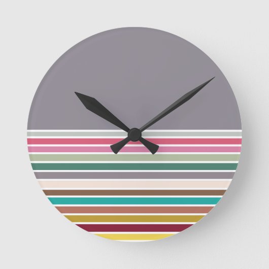 Retro Stripe Patroon Wandklok (Voorkant)