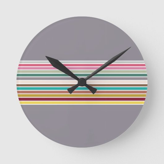 Retro Stripe Patroon Wandklok (Voorkant)