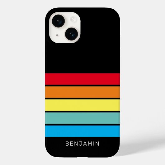 Retro Stripe Patroonregenboogstraal vibe Case-Mate iPhone Case (Achterkant)