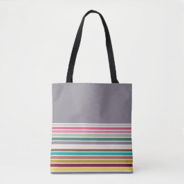 Retro Stripe Pattern Canvas tas