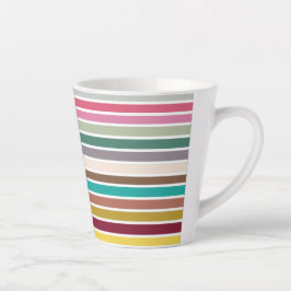 Retro Stripe Pattern Latte Mok