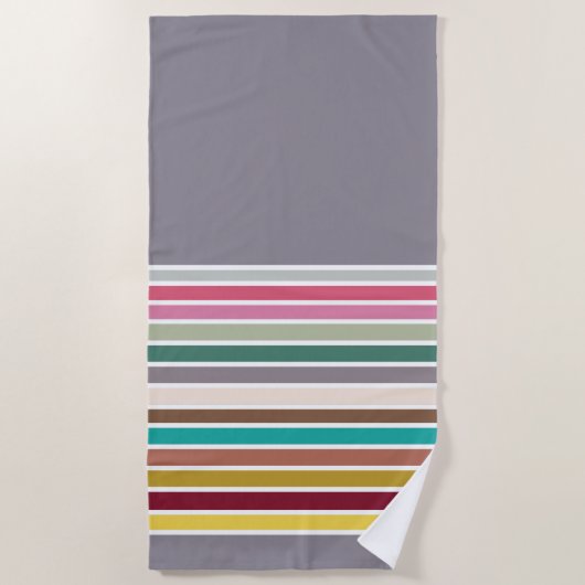 Retro Stripe Pattern Strandlaken (Voorkant)