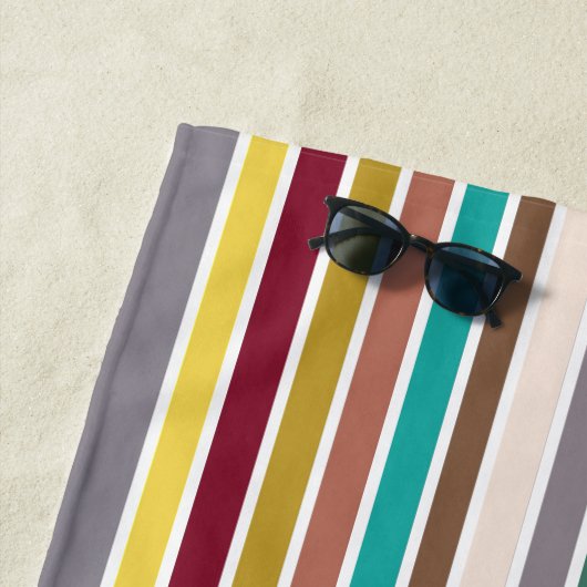 Retro Stripe Pattern Strandlaken (In situ)