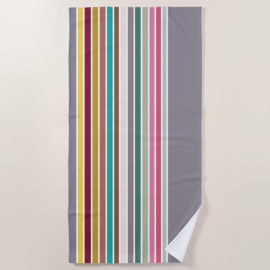 Retro Stripe Pattern Strandlaken (Voorkant)