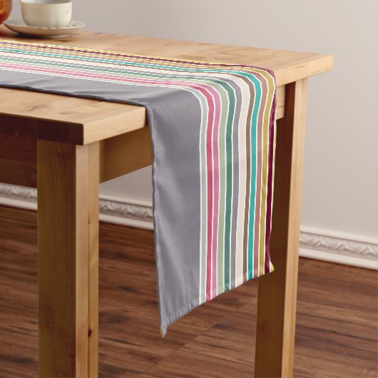 Retro Stripe Pattern Table Runner Korte Tafelloper (Voorbeeld)