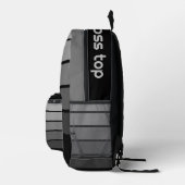 Retro Stripe Pattern Zwart Grijs vibe Bedrukte Rugzak (Rechts)