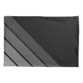 Retro Stripe Pattern Zwart Grijs vibe Kussensloop (Achterkant)