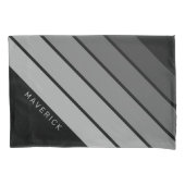 Retro Stripe Pattern Zwart Grijs vibe Kussensloop (Voorkant)