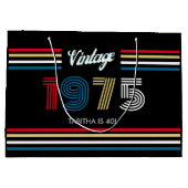 Retro Stripe Primaire Kleuren 1975 50th Groot Cadeauzakje (Achterkant)