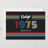 Retro Stripe Primaire Kleuren 1975 Kaart (Voorkant)