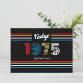 Retro Stripe Primaire Kleuren 1975 Kaart (Staand voorkant)