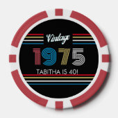 Retro Stripe Primaire Kleuren 1975 Poker Chips (Voorkant)