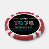 Retro Stripe Primaire Kleuren 1975 Poker Chips (Enkel)