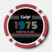 Retro Stripe Primaire Kleuren 1975 Poker Chips (Achterkant)