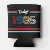 Retro Stripe Primaire Kleuren 1985 Blikjeskoeler (Achterkant)