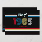  Retro Stripe Primaire Kleuren 1985 Kaart (Voorkant / Achterkant)