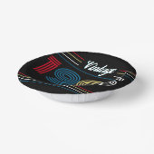  Retro Stripe Primaire Kleuren 1985 Papieren Kommen (Gebogen)