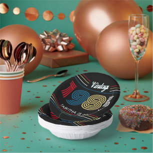 Retro Stripe Primaire Kleuren 1985 Papieren Kommen