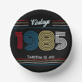  Retro Stripe Primaire Kleuren 1985 Papieren Kommen (Voorkant)