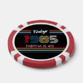 Retro Stripe Primaire Kleuren 1985 Poker Chips (Enkel)