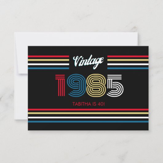 Retro Stripe Primaire kleuren Bedankkaart (Voorkant)