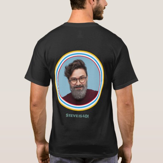 Retro Stripe Primaire Kleuren Foto T-shirt (Achterkant)