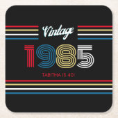  Retro Stripe Primaire kleuren Kartonnen Onderzetters (Voorkant)