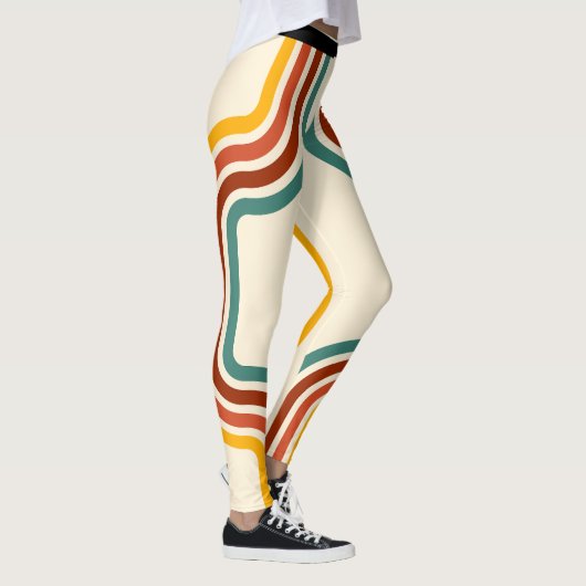 Retro Stripe Rainbow  Leggings (Rechts)