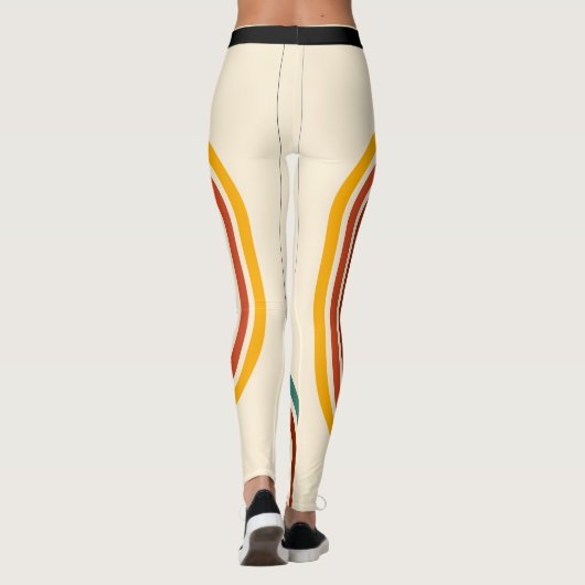 Retro Stripe Rainbow  Leggings (Achterkant)