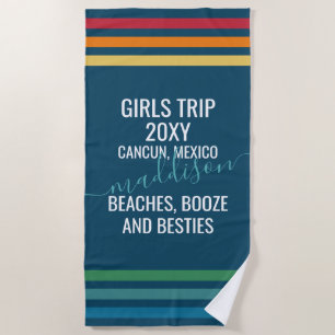 Retro Stripe stranden & Besties op maat Strandlaken