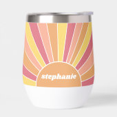 Retro stripe sunrise - pastelregenboogscriptnaam (Links)