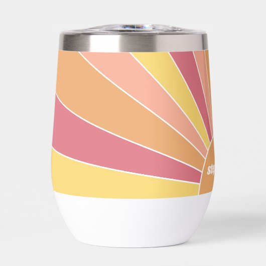 Retro stripe sunrise - pastelregenboogscriptnaam (Voorkant)